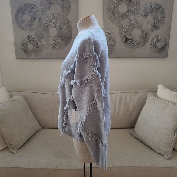 ✨ 1.STATE ✨ Fringe Detail Sweater - [Large, Grey] - Picture 5 of 10